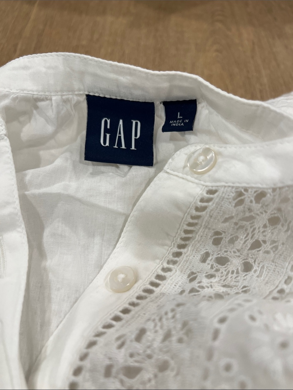 White Women' Eyelet Cotton Dress - Picture 2 of 3